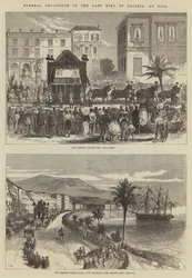 Trauerzug des verstorbenen Königs von Bayern in Nizza